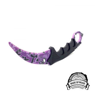 Nóż CS GO karambit VIOLET drewniany