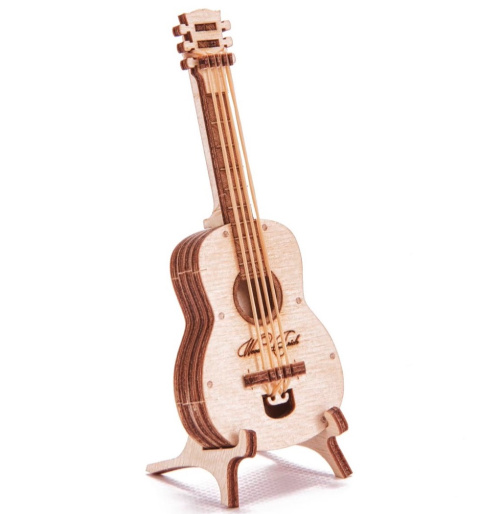 Puzzle 3D Gitara mini Wood Trick drewniana Puzzle 3D Gitara mini Wood Trick drewniana