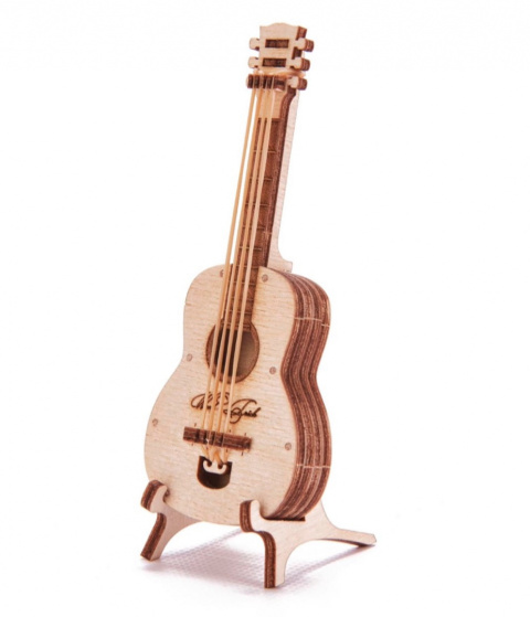 Puzzle 3D Gitara mini Wood Trick drewniana Puzzle 3D Gitara mini Wood Trick drewniana