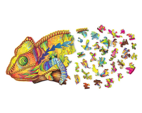 Puzzle drewniane układanki PREMIUM Kameleon