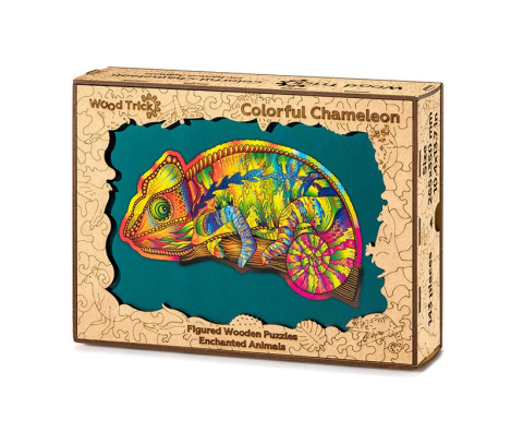 Puzzle drewniane układanki PREMIUM Kameleon