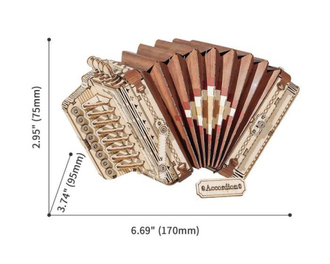 Puzzle 3D Akordeon Robotime drewniany