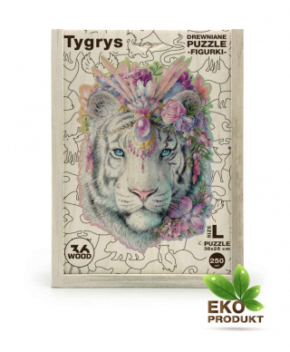 Puzzle drewniane układanki PREMIUM TYGRYS rozmiar L