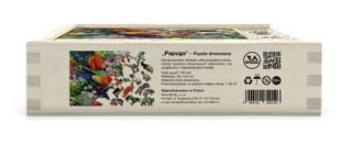 Puzzle drewniane układanki Premium PAPUGI rozmiar M