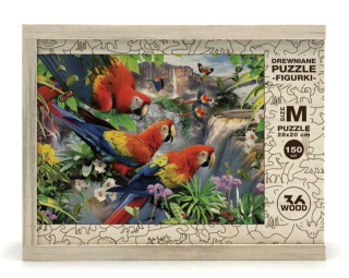 Puzzle drewniane układanki Premium PAPUGI rozmiar M