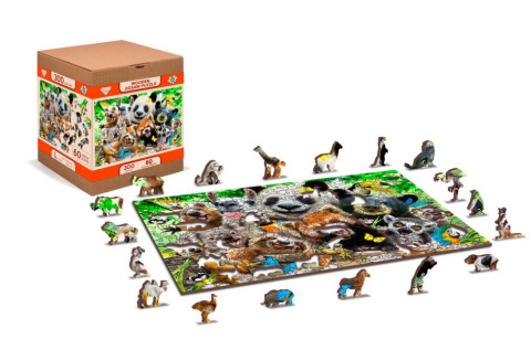 Puzzle drewniane układanki Przyjaciele z ZOO rozmiar S