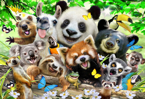Puzzle drewniane układanki Przyjaciele z ZOO rozmiar L Puzzle drewniane układanki Przyjaciele z ZOO rozmiar L