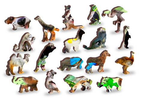 Puzzle drewniane układanki Przyjaciele z ZOO rozmiar S