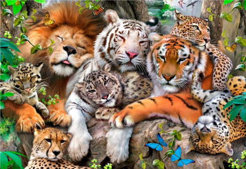 Puzzle drewniane układanki Śpiące Kotki rozmiar S Puzzle drewniane układanki Śpiące Kotki rozmiar S