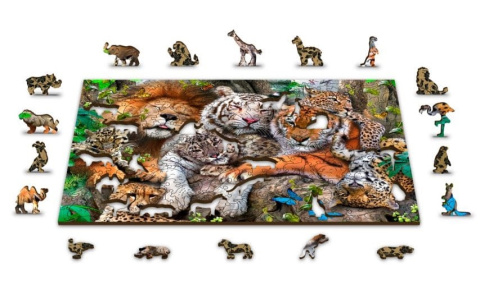 Puzzle drewniane układanki Śpiące Kotki rozmiar L Puzzle drewniane układanki Śpiące Kotki rozmiar L