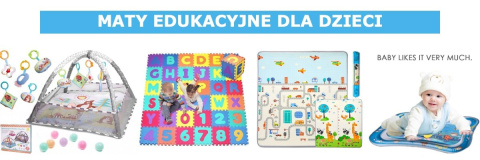 Mata Edukacyjna Interaktywna z zabawkami szara