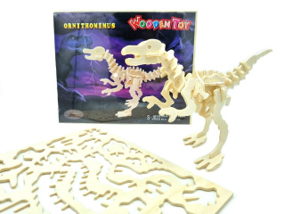 Puzzle 3D Dinozaur Ornithomimus drewniany