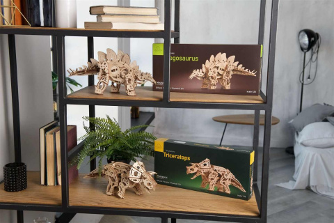 Puzzle 3D Dinozaur Stegozaur Ugears drewniany