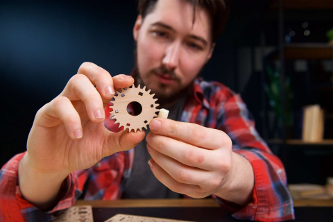 Puzzle 3D NASA Łazik Księżycowy Ugears drewniany