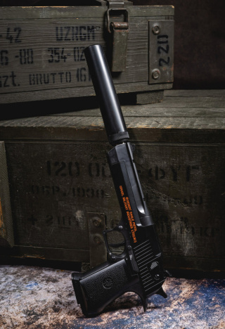 Pistolet na kulki typ Desert-Eagle z tłumikiem + granat 800 kulek