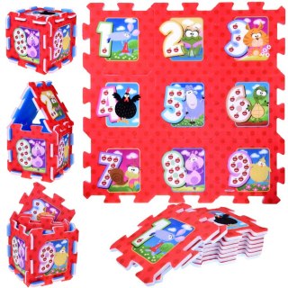 Puzzle piankowe ZWIERZĘTA i CYFRY Mata dla niemowląt 93x93cm ZA3147