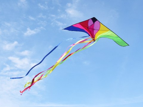 Duży Lekki LATAWIEC z kolorowymi wstążkami 190x100cm ZA5571