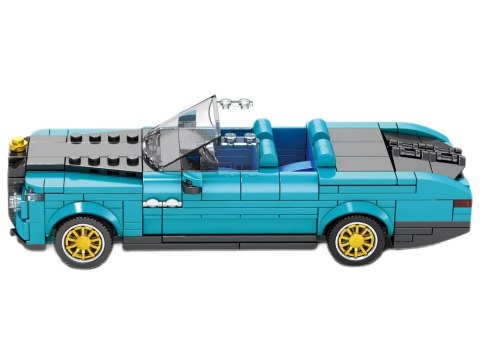 Klocki techniczne Retro auto NIEBIESKI KABRIOLET złote felgi 417-ele ZA5788