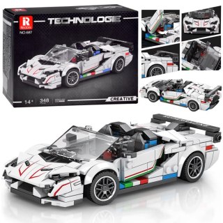 Klocki techniczne Supersportowe auto BIAŁY KABRIOLET spojler 348-ele ZA5787
