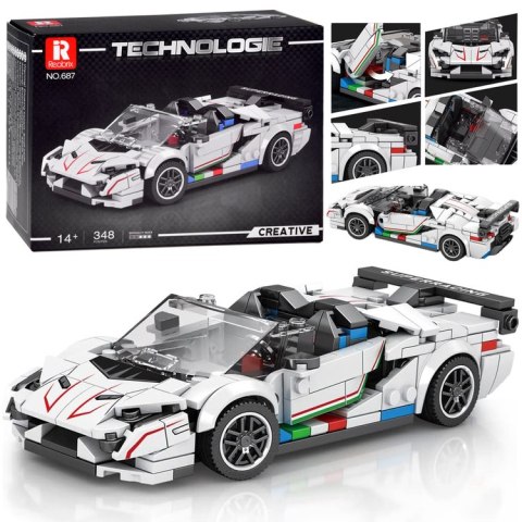 Klocki techniczne Supersportowe auto BIAŁY KABRIOLET spojler 348-ele ZA5787