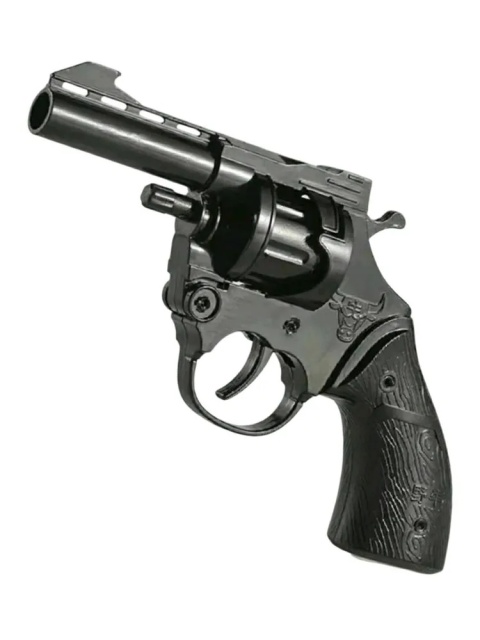 Rewolwer na kapiszony metalowy czarny + amunicja