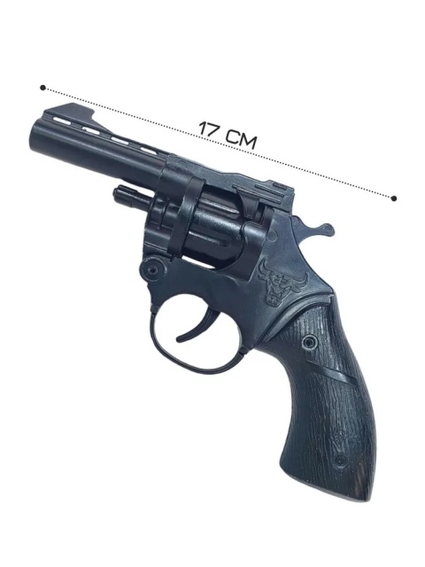 Rewolwer na kapiszony metalowy czarny + amunicja