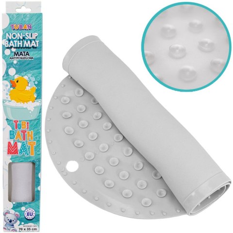 Tuban Antypoślizgowa Mata kąpielowa Tubi szara 70x35cm ZA5973